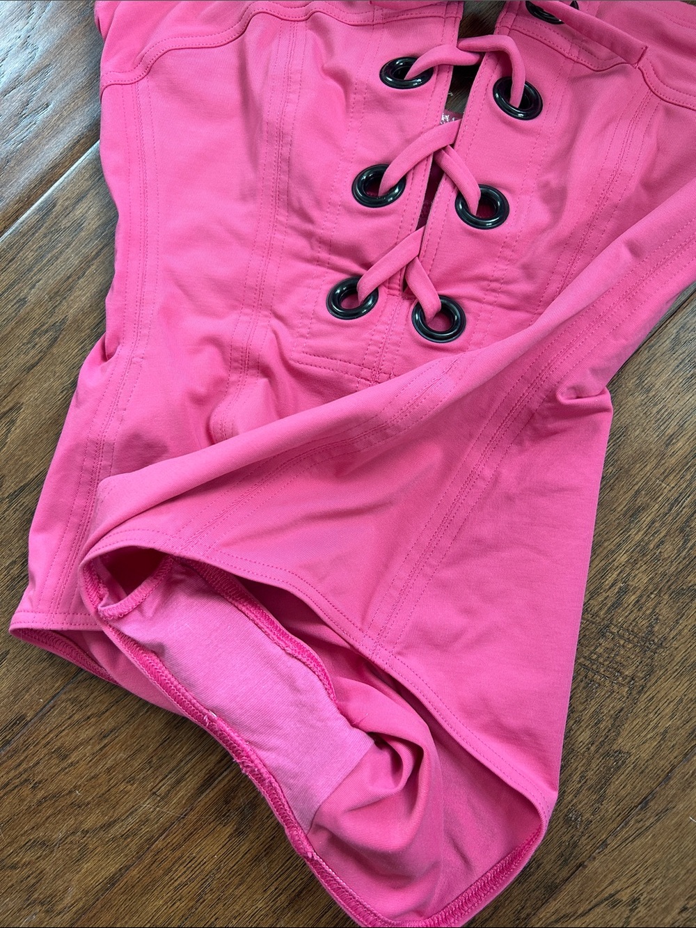 Eres Nikko Mila Lace-Up Bandeau Bathing Suit BRIGHT PINK Great Condition - Picture 15 of 16